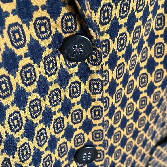 CAbi Kensington Proper Standout Blazer Style 3372 Yellow Gold/Blue Size Medium - Picture 6 of 12